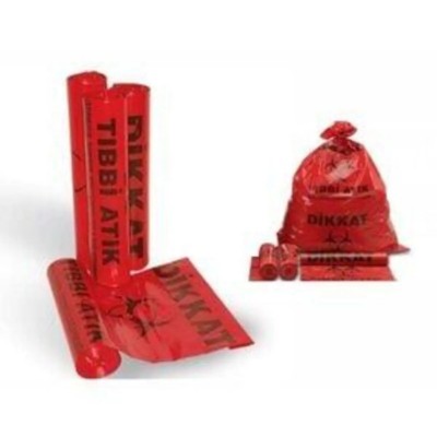 Florex Tıbbi Atık Baskılı Büyük Boy Çöp Torbası 1 koli 10 rulo 100 adet